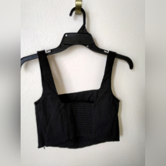 Anthropologie Maeve Square Neck Crop Tank in Black Size XS - Picture 3 of 8